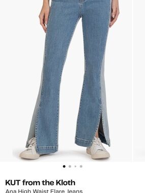 KUT from the Kloth Ana High Waist Flare Jeans - Light Blue size 18